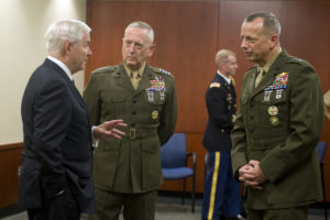 DoD photo by Cherie Cullen: https://commons.wikimedia.org/wiki/File:Defense.gov_News_Photo_100811-D-7203C-003_-_Secretary_of_Defense_Robert_M._Gates_speaks_with_outgoing_acting_U.S._Central_Command_commander_Lt._Gen._John_Allen_right_and_incoming_commander.jpg